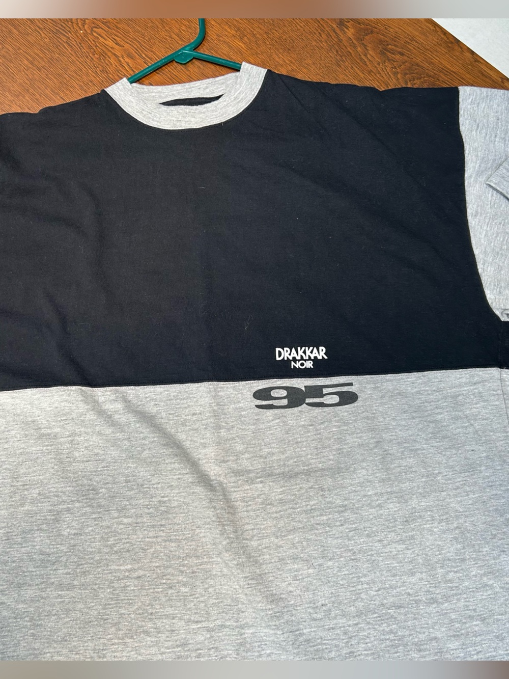 Men's Black & Gray Colorblock Jersey Tee, short sleeve- see measurements-no size